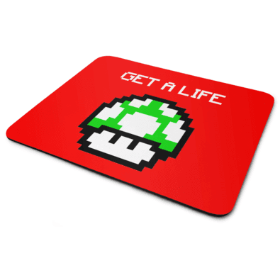 Mouse Pad Geek Gamer, Cogumelo Pixel Get A Life, Dimensões: 23 x 19cm