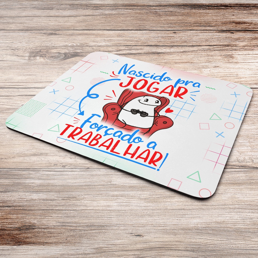 Imagem 2 de 2 do produto Mouse Pad Gamer Flork, Nascido Pra Jogar Vídeo Game, dimensões: 22 x 18cm