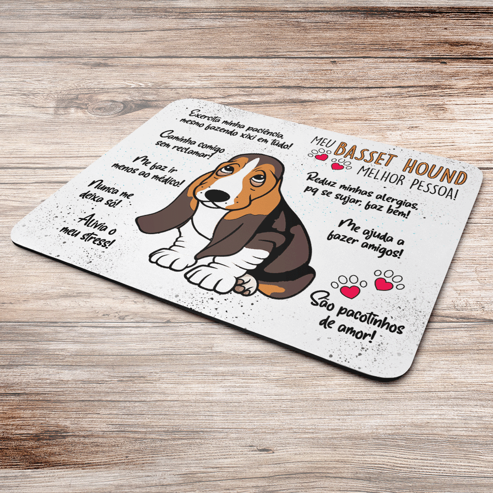 Imagem 2 de 3 do produto Mouse Pad Dog - Meu Basset Hound, Melhor Pessoa! - Jps Info