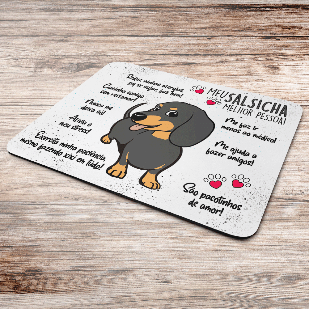 Imagem 2 de 3 do produto Mouse Pad Dog - Meu Salsicha Dachshund, Melhor Pessoa! - Jps Info