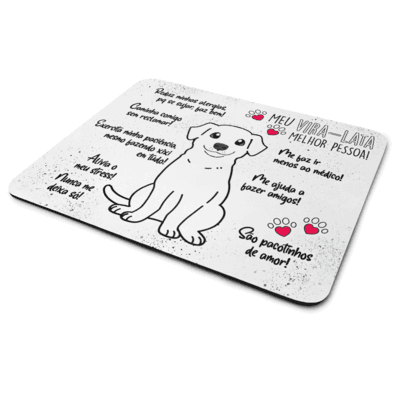 Mouse Pad Dog - Meu Vira Lata Branco, Melhor Pessoa! - Jps Info