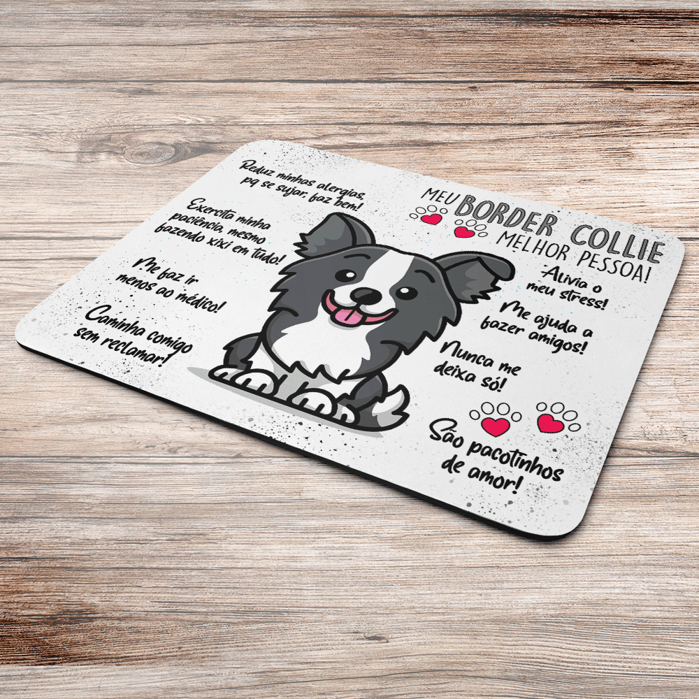 Imagem 3 de 3 do produto Mouse Pad Dog - Meu Border Collie Puppy, Melhor Pessoa! - Jps Info