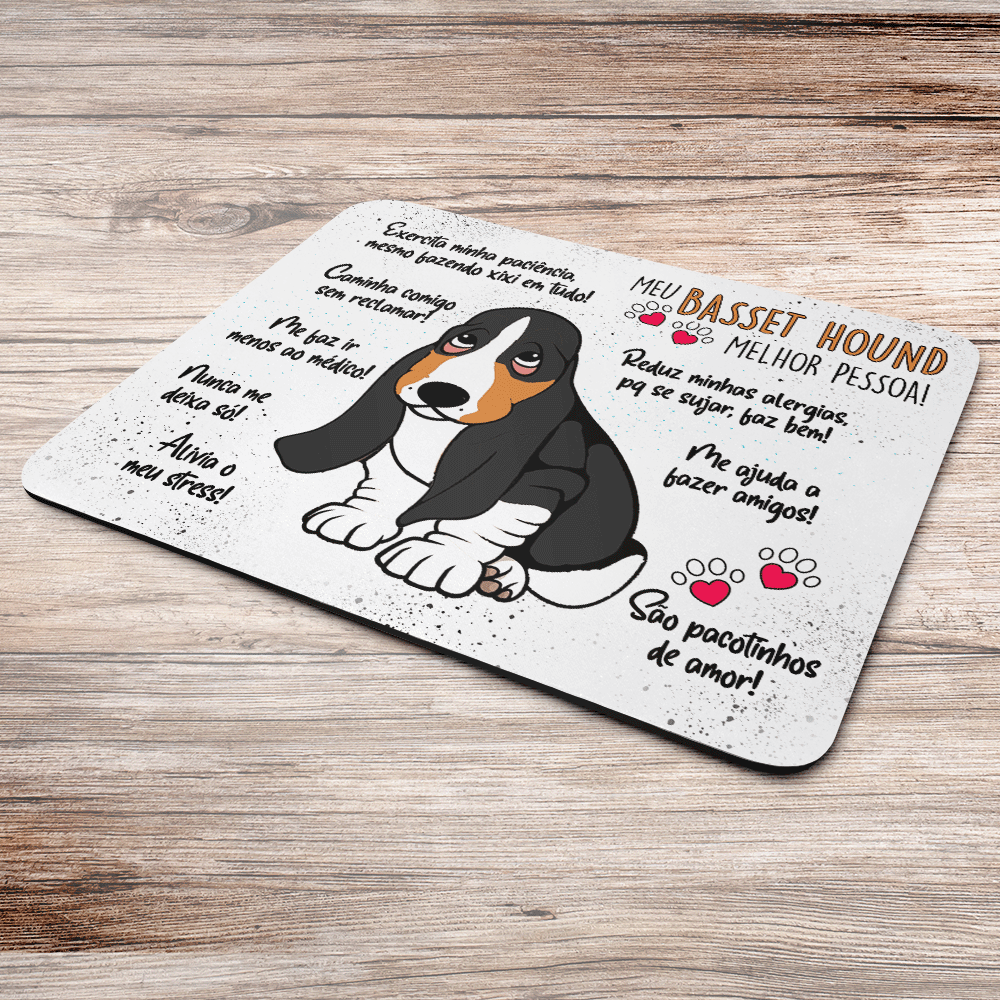 Imagem 3 de 3 do produto Mouse Pad Dog - Meu Basset Hound, Melhor Pessoa! M2 - Jps Info