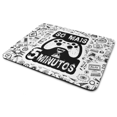 Mouse Pad Gamer - Só Mais 5 Minutos - Branco - Jps Info