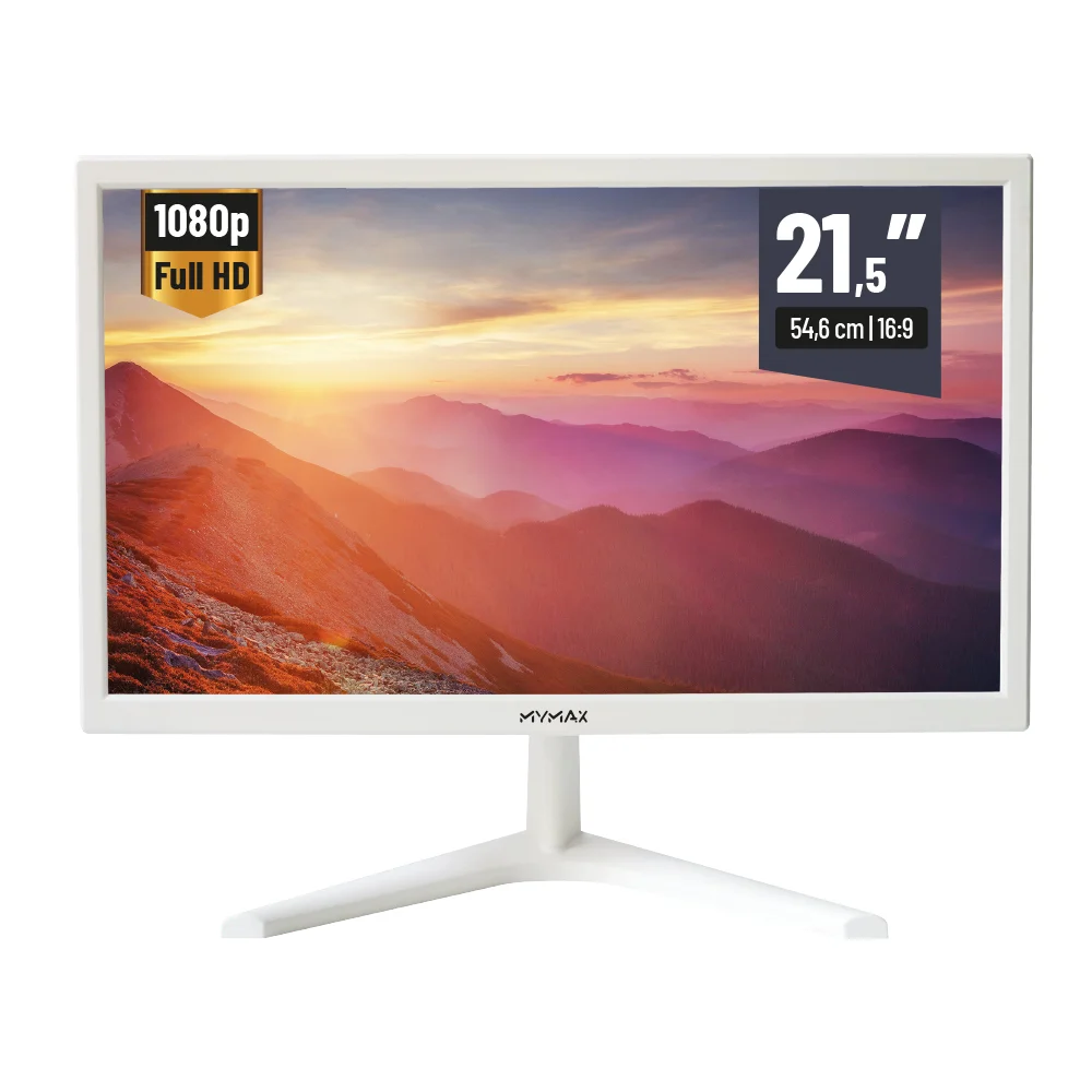 Imagem 4 de 4 do produto Monitor Mymax 21.5 Full HD, HDMI, VGA, 100/240V, Branco