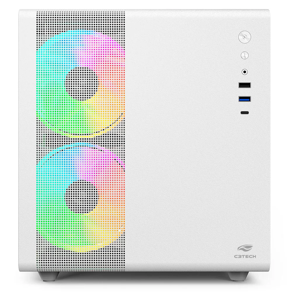 Imagem 2 de 5 do produto Gabinete Gamer C3tech Aquarius Mt-g710, Lateral Em Vidro, USB 3.0, Branco - Mt-g710wh