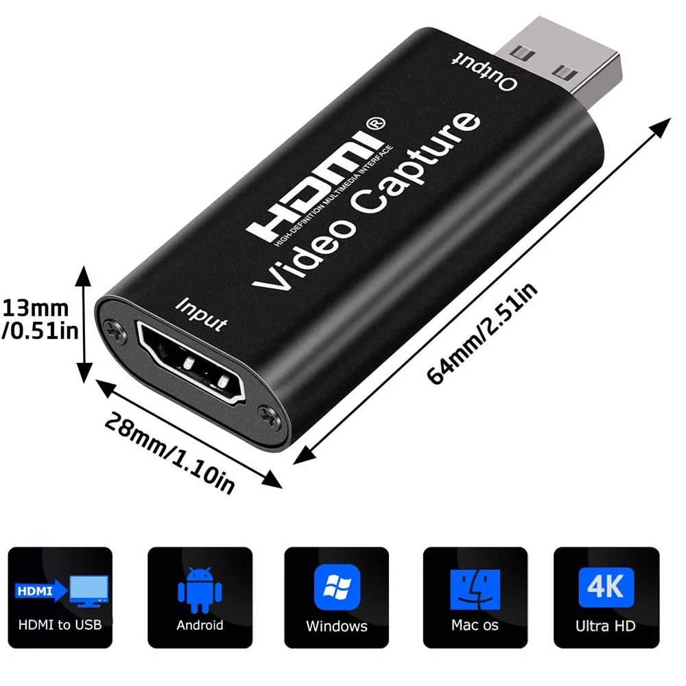 Imagem 5 de 5 do produto Placa De Captura HDMI Para Usb 2.0, 4K, 1080p, Ideal Para Uso Em Lives E Streamings - Ms118