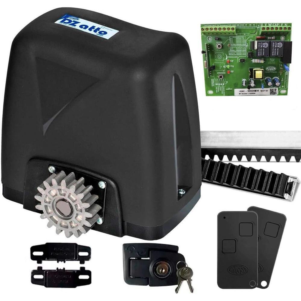Imagem 2 de 5 do produto Motor Para Portão Rossi, Dz Atto 350kg 1/5, Hp Deslizante, 3 Metros De Cremalheira, 220v