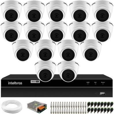 Kit 16 Câmeras Intelbras Vhl 1120, D Dvr Mhdx 1216, FULL HD