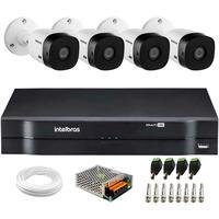 Kit Cftv 4 Câmeras Hd 720p Vhl 1120 B + Dvr 1004 Intelbras + Acessórios