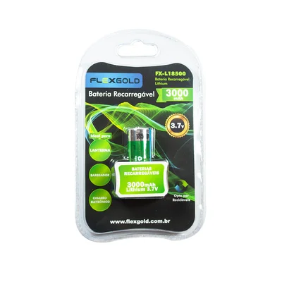Bateria Recarregável Flex, 3000ma ,3.7v - 18500