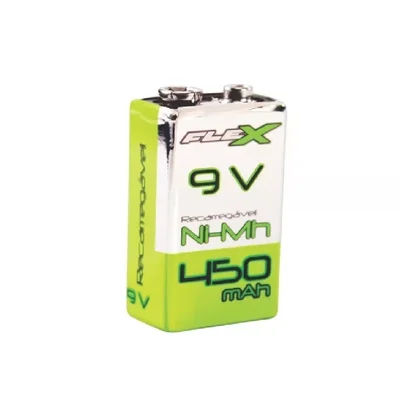 Bateria Recarregável Flex, 450ma, 9v - Fx.9v/45b1