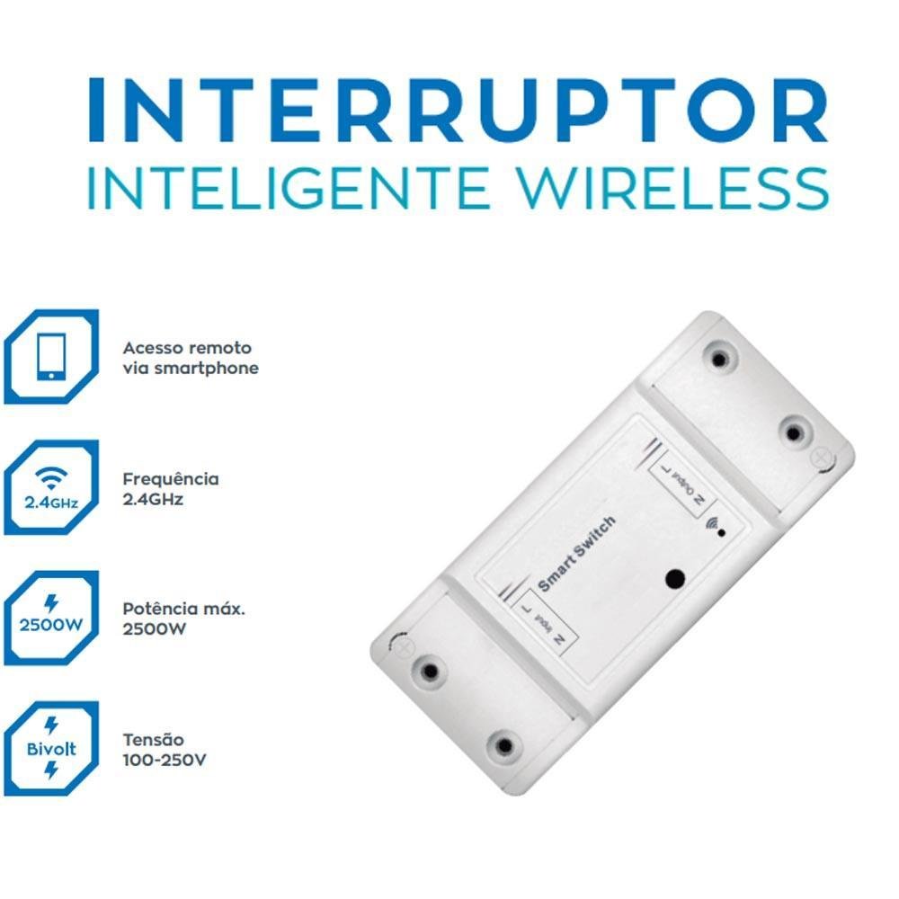 Imagem 3 de 5 do produto Smart WIFI Wireless Light Switch, Universal Diy Module, Para Smart Home, Funciona Com Alexa