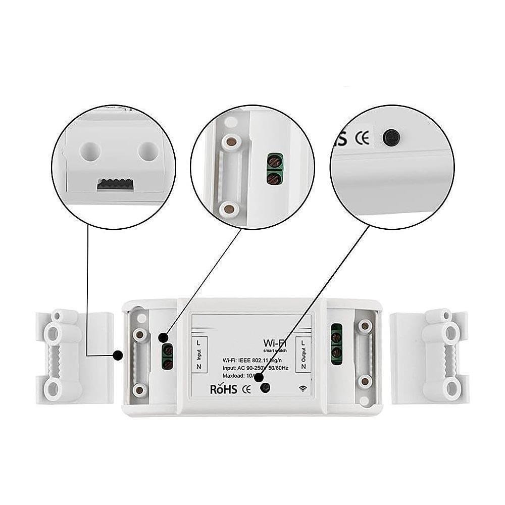 Imagem 4 de 5 do produto Smart WIFI Wireless Light Switch, Universal Diy Module, Para Smart Home, Funciona Com Alexa
