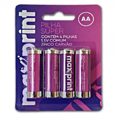 Pilha Comum Max Maxprint, Aa Pequena, 4 Unidades