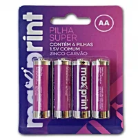 Pilha Comum Max Maxprint, Aa Pequena, 4 Unidades