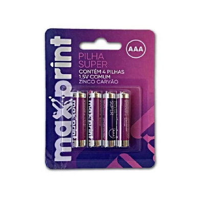 Pilha Comum Max, Aaa , 4 Unidades