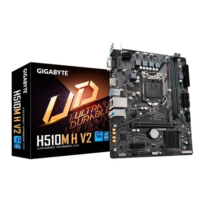 Placa Mãe Gigabyte, Para Intel H510m H, V2, LGA 1200 Ultra Durable, 2x, DDR4, Matx