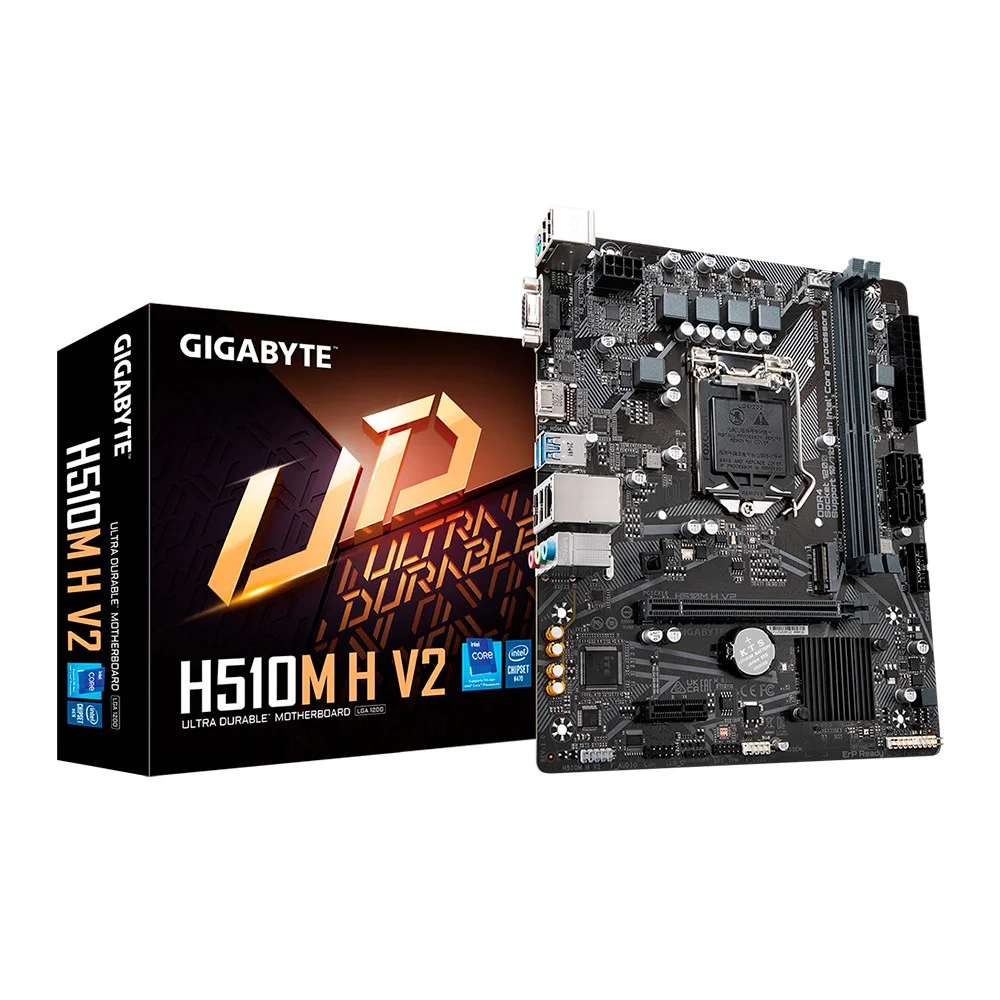 Placa Mãe Gigabyte, Para Intel H510m H, V2, LGA 1200 Ultra Durable, 2x, DDR4, Matx 4