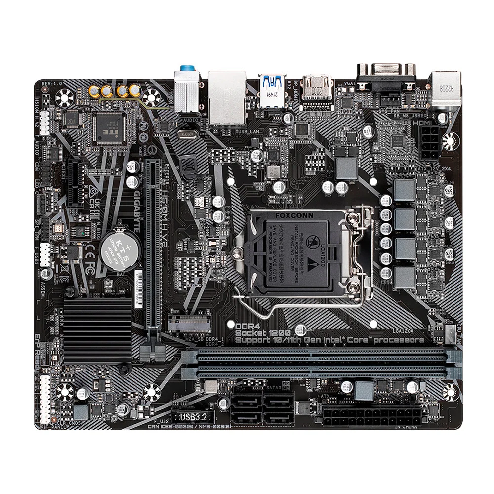 Placa Mãe Gigabyte, Para Intel H510m H, V2, LGA 1200 Ultra Durable, 2x, DDR4, Matx 5