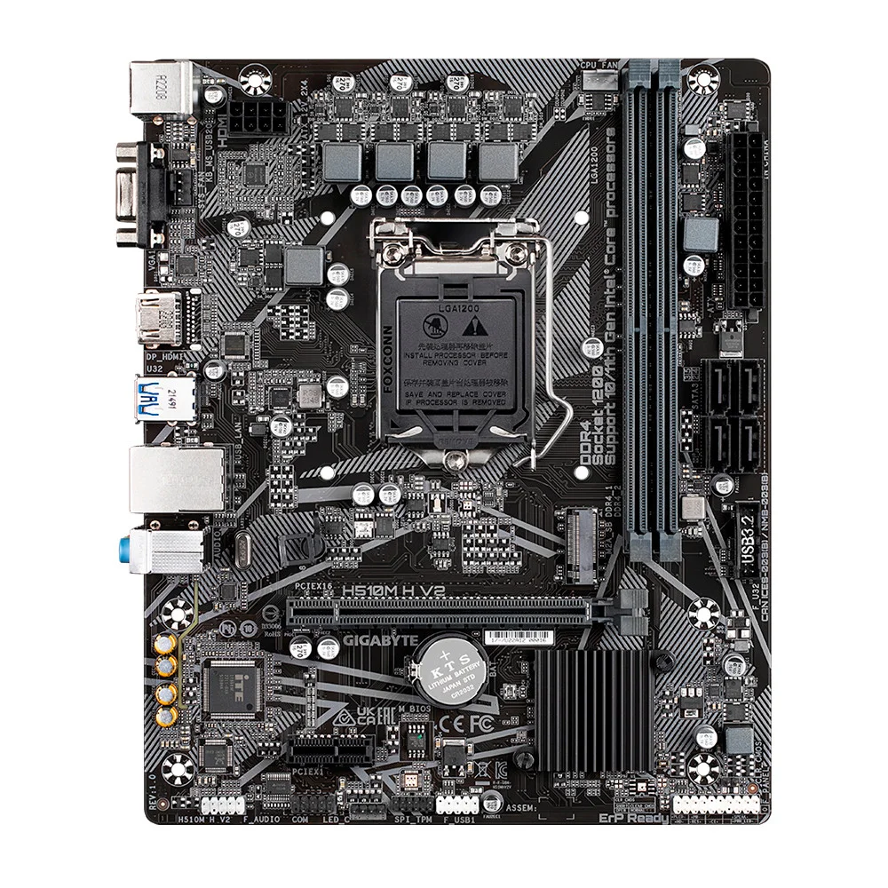 Placa Mãe Gigabyte, Para Intel H510m H, V2, LGA 1200 Ultra Durable, 2x, DDR4, Matx 6
