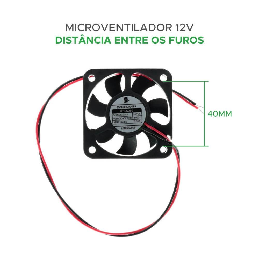 Cooler Microventilador 50 X 50 X 10mm - 12v Mais Fino 5