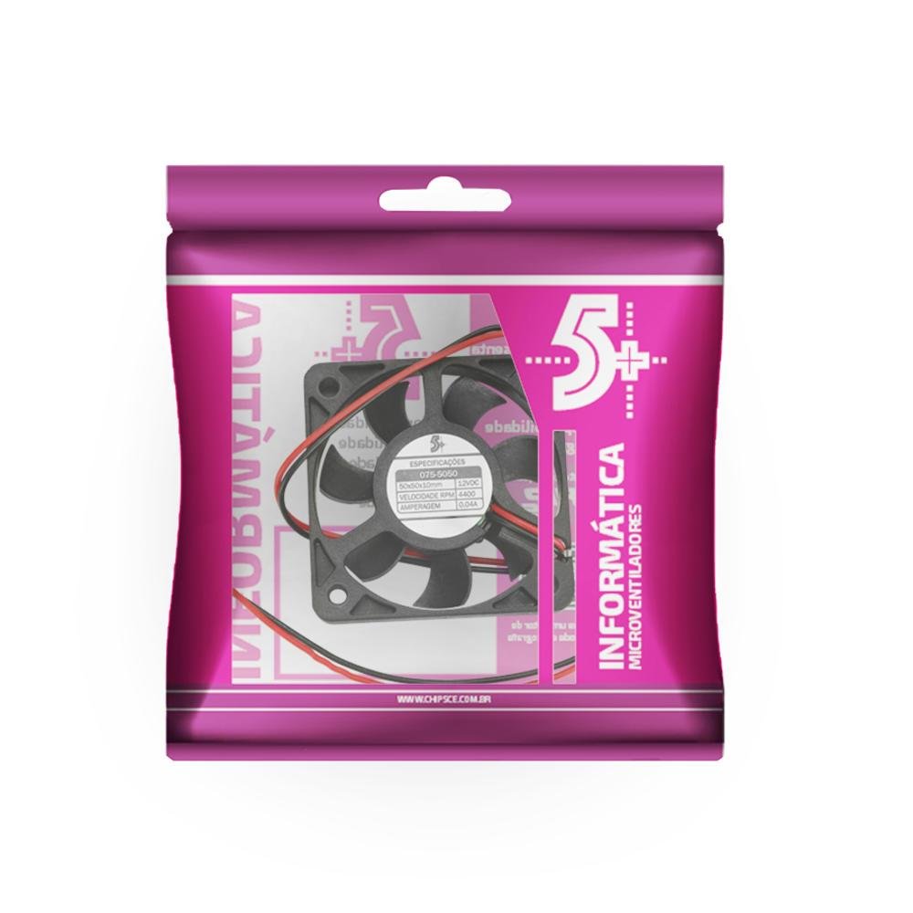 Cooler Microventilador 50 X 50 X 10mm - 12v Mais Fino 6