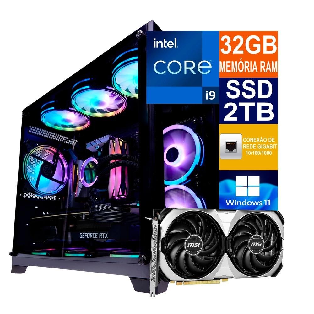 PC Gamer Intel I9 14900kf 32GB Memória RAM KaBuM