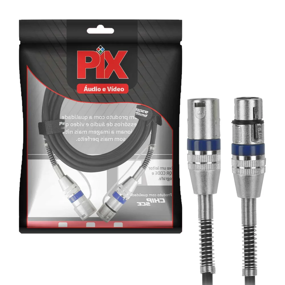Imagem 2 de 4 do produto Cabo 5+, Cannon Macho x Cannon Femea, Balanceado, 5 Metros