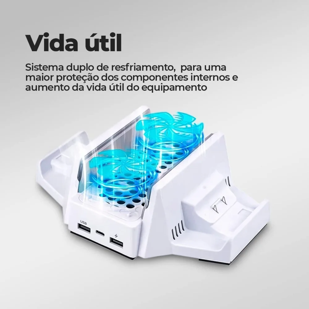 Imagem 4 de 5 do produto Base Dobe Cooler Xbox Series S Carregador Controle Bateria 800mah