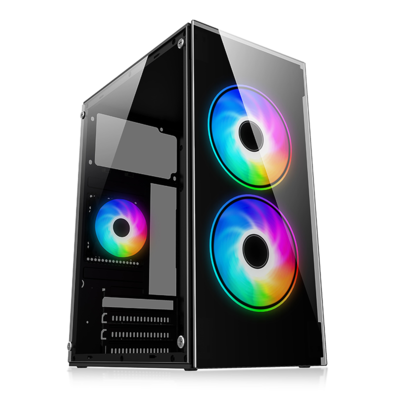 Gabinete Gamer Microdigi Md-530, Mini-tower, Frontal e Lateral De Vidro, Preto