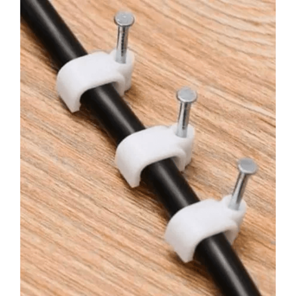 Imagem 2 de 4 do produto Fixa Cabo Chip Sce, 6mm, RG59, Branco