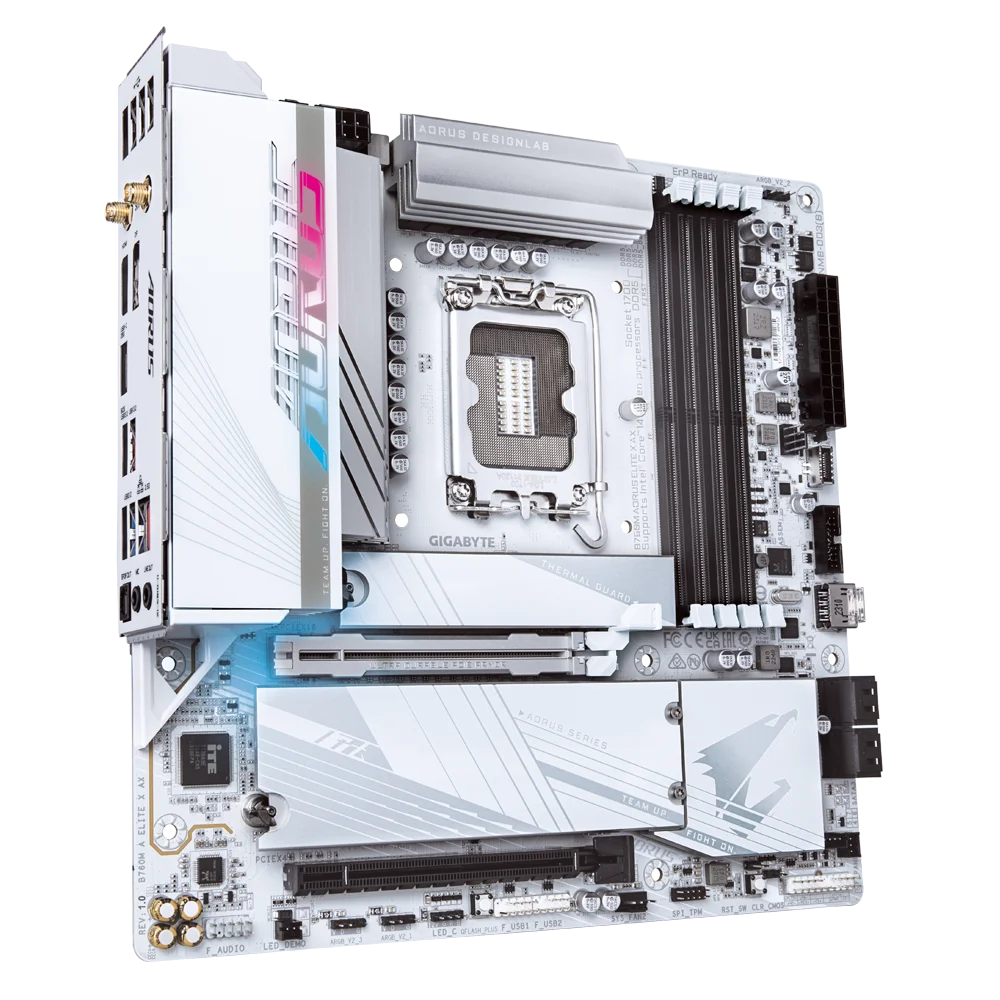 Placa Mãe Gigabyte B760m Aorus Elite X Ax, MATX, WIFI, LGA 1700, DDR5, HDMI, Dp, M.2 UDB 3.2 6