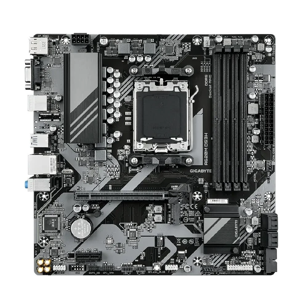 Placa Mãe Gigabyte A620m, Ds3h Matx, Am5, DDR5, HDMI, Dp, VGA, USB 3.2, M.2 8