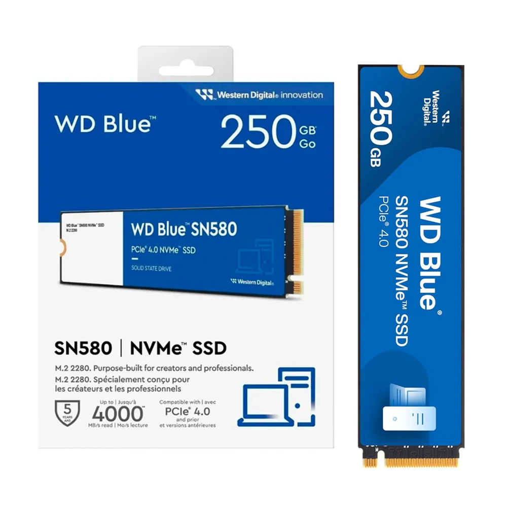 SSD Wd Blue Sn580 250GB Nvme M2 2280 KaBuM