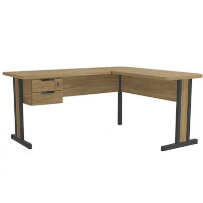Mesa De Escritório Kappesberg, 2 Gavetas, Estrutura Em Mdp, Versatile