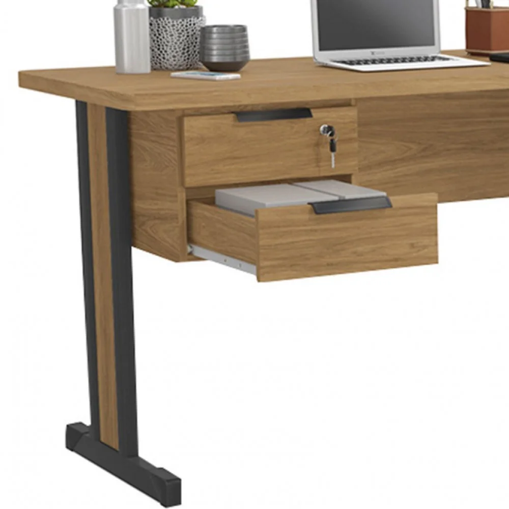 Imagem 2 de 4 do produto Mesa De Escritório Kappesberg, 2 Gavetas, Estrutura Em Mdp, Versatile