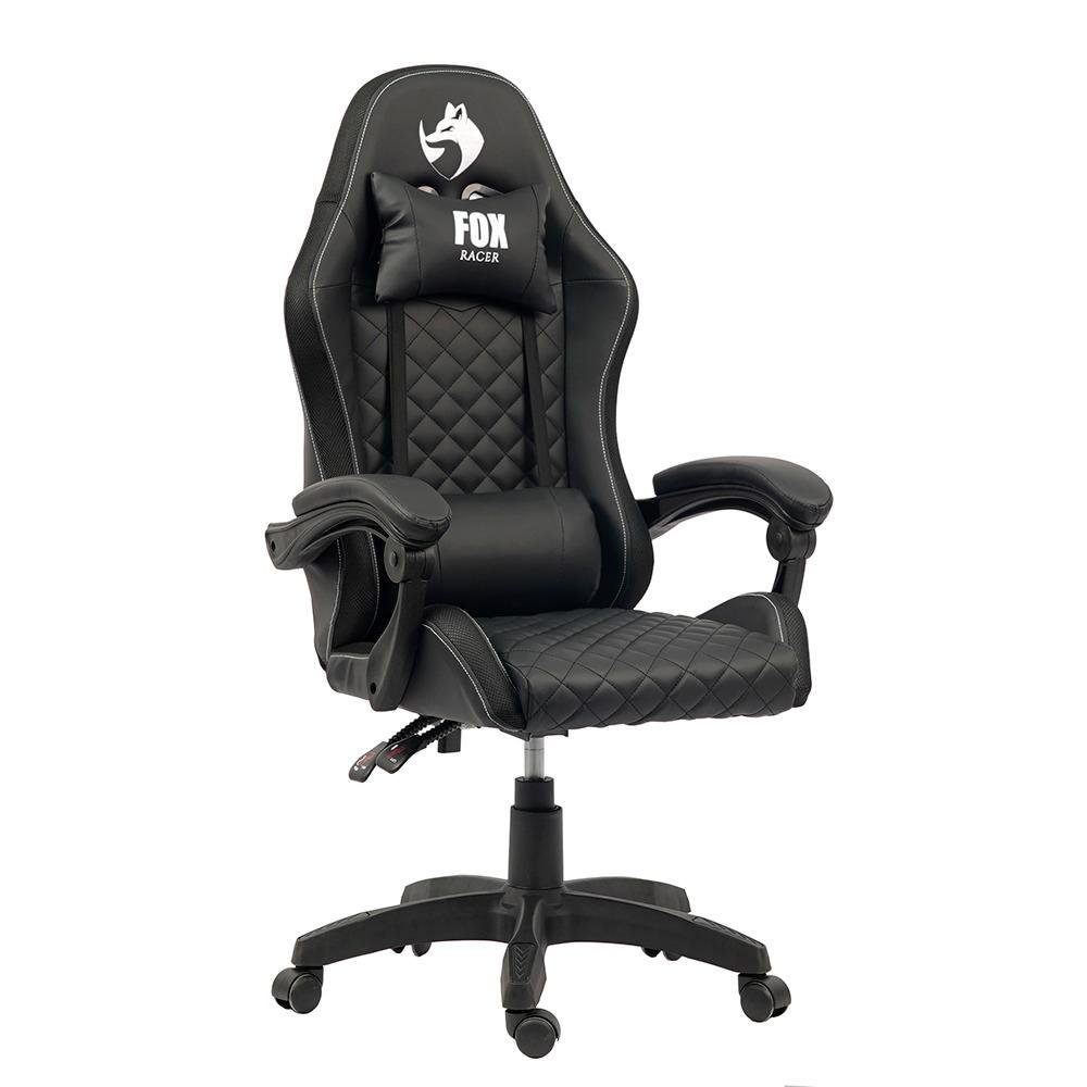 Cadeira Gamer Fox Vulpes, Até 110Kg,  Com Almofadas, Com Ajuste, Reclinável, Preto