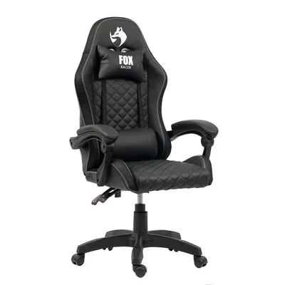 Cadeira Gamer Fox Vulpes, Até 110Kg,  Com Almofadas, Com Ajuste, Reclinável, Preto