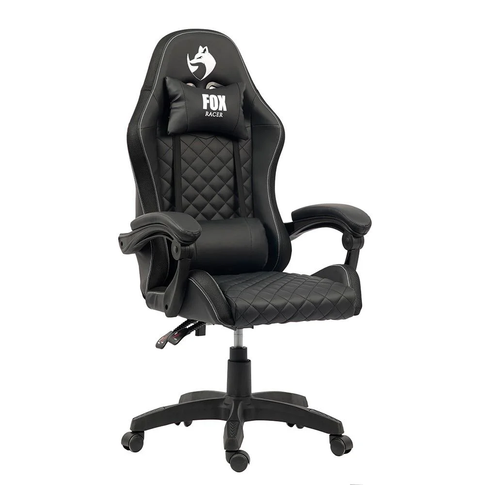 Cadeira Gamer Fox Vulpes, Até 110Kg,  Com Almofadas, Com Ajuste, Reclinável, Preto