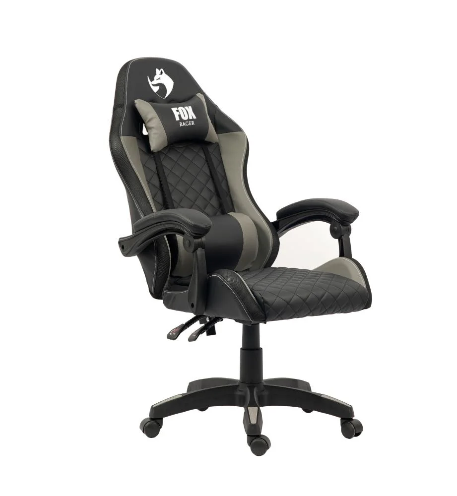 Cadeira Gamer Fox Vulpes, Até 110Kg, Reclinável, Com Almofadas, Com Ajuste, Cinza Cadeira Gamer Fox Vulpes, Até 110Kg, Reclinável, Com Almofadas, Com Ajuste, Cinza