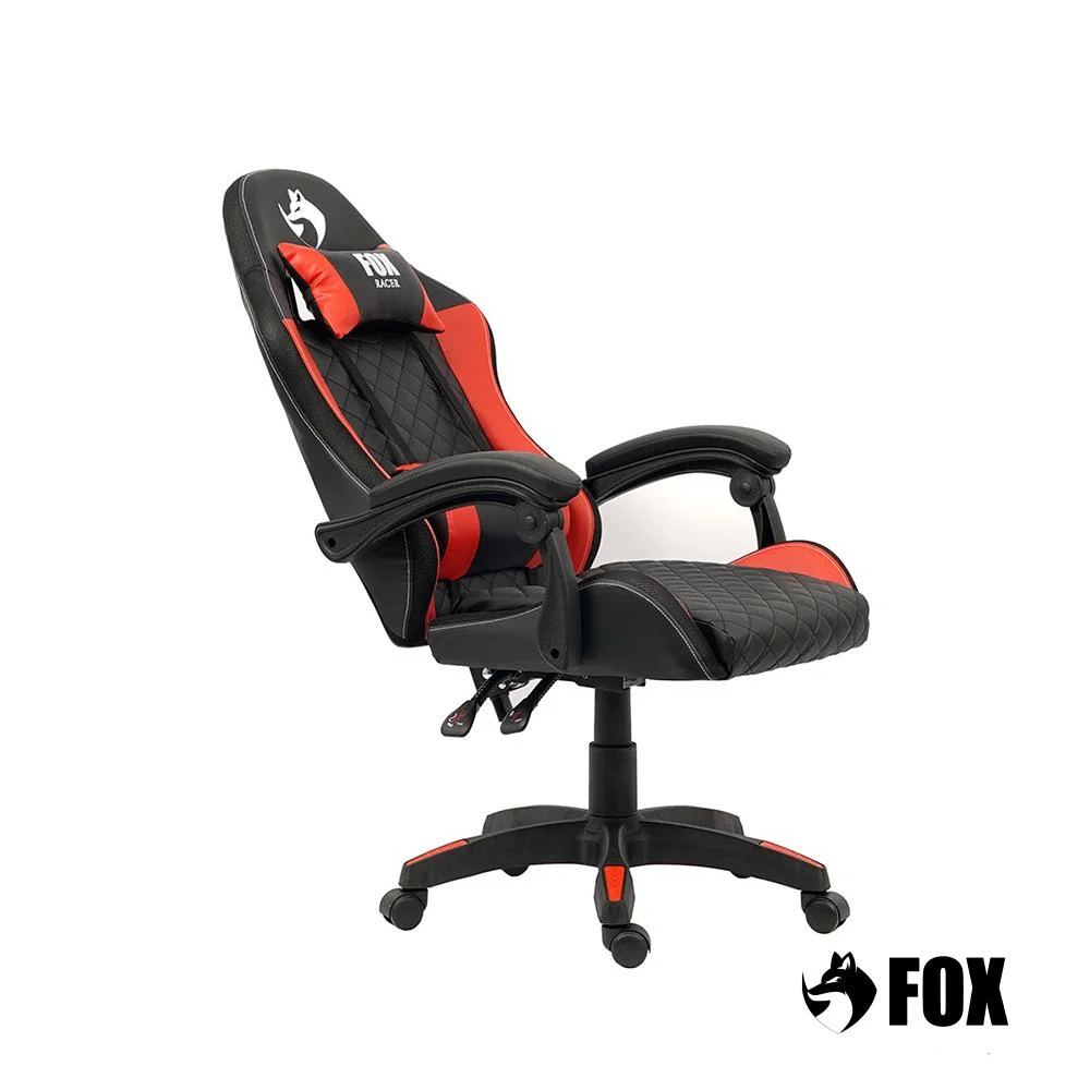 Cadeira Gamer Fox Vulpes, Até 110Kg, Reclinável, Com Almofadas, Com Ajuste, Vermelho - Wz-318