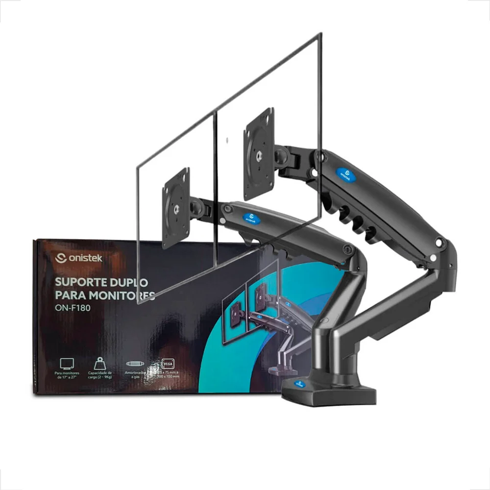 Imagem 2 de 5 do produto Suporte Duplo Articulado Monitores 17 A 27 Polegadas - Onistek