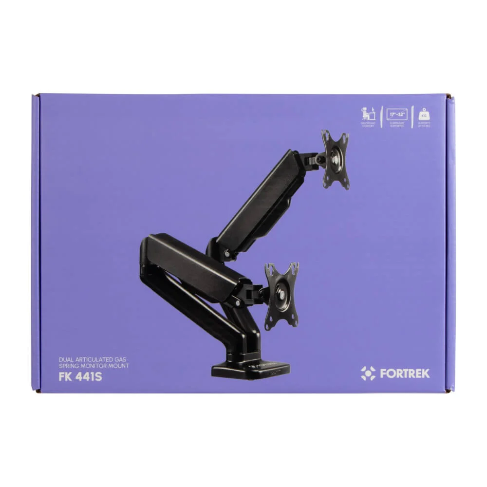 Imagem 5 de 5 do produto Suporte Articulado Para Dois Monitores, Com Pistão A Gás, 17 á 32 Polegadas