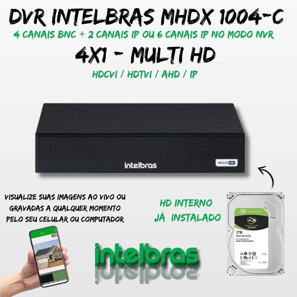 Kit 2 Câmeras Segurança, Color 1080p, 2.8mm, DVR Kit 2 Câmeras Segurança, Color 1080p, 2.8mm, DVR