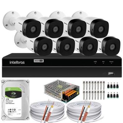 Kit Cftv Monitoramento  Intelbras 1216, 8 Cameras, 1t 200m