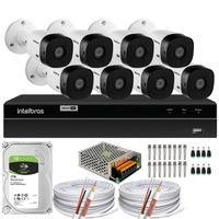 Kit Cftv Monitoramento Intelbras 1216, 8 Cameras, 1t 200m