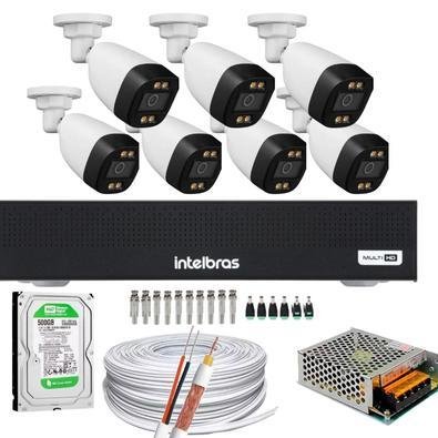 Kit 7 Câmeras Segurança  Intelbras 1004c, Color Dvr ,HD 500 GB