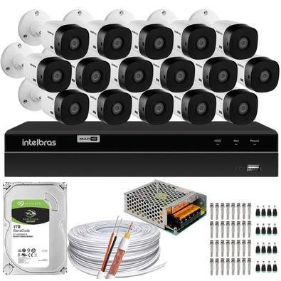 Kit Cftv Monitoramento, Intelbras Mhdx 1216, 16 Cameras
