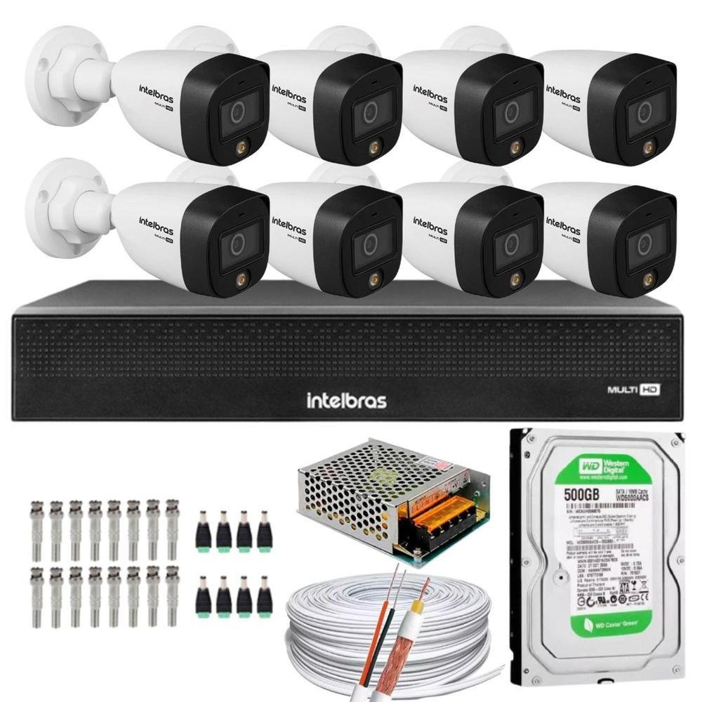 Kit 8 Câmeras Intelbras KaBuM